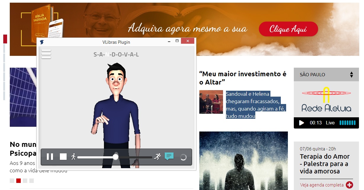 Imagem de capa - Acompanhe o conteúdo do Universal.org utilizando o software VLibras